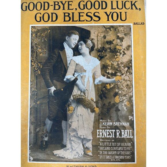 1916 Goodbye Good Luck God Bless You Sheet Music Brennan Ball Ballad - Picture 1 of 6